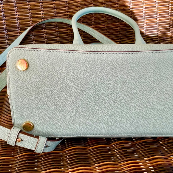 Kate Spade Pebbled Leather Satchel Crossbody Shoulder Bag with Owl Bag Tag - Picture 8 of 8